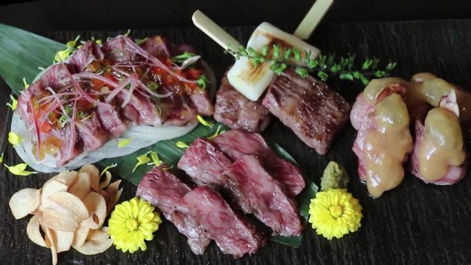 牛肉品尝拼盘，Yuutaro餐厅。