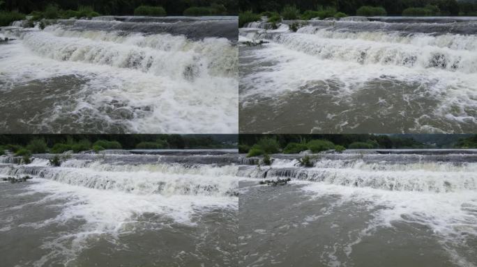 杨梅江水坝农村水利工程河流风光