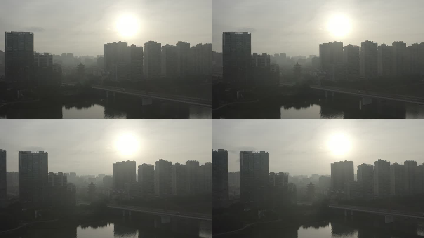 漳州芗城区航拍日出
