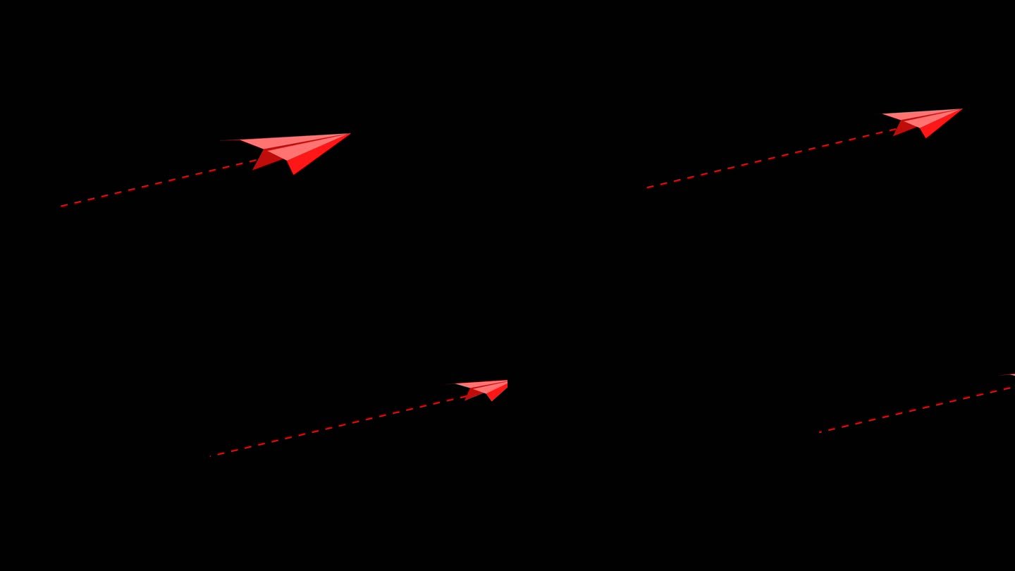 红色纸飞机轨迹拖尾多角度运动通道10