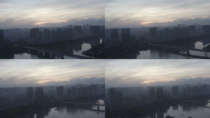 漳州芗城区航拍日出