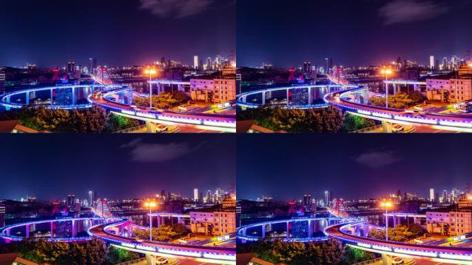 4K重庆菜园坝大桥唯美夜景延时