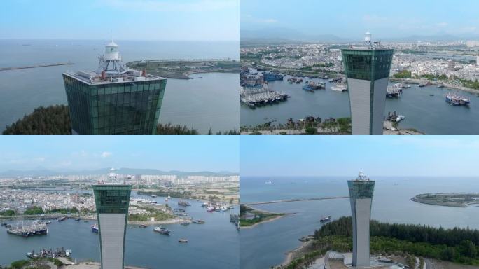 海南三亚渔港码头及丝路之塔01
