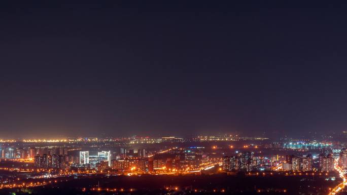 城市夜晚打雷闪电