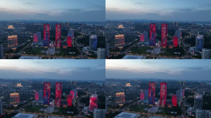 蓬江区五邑华侨广场万达广场航拍