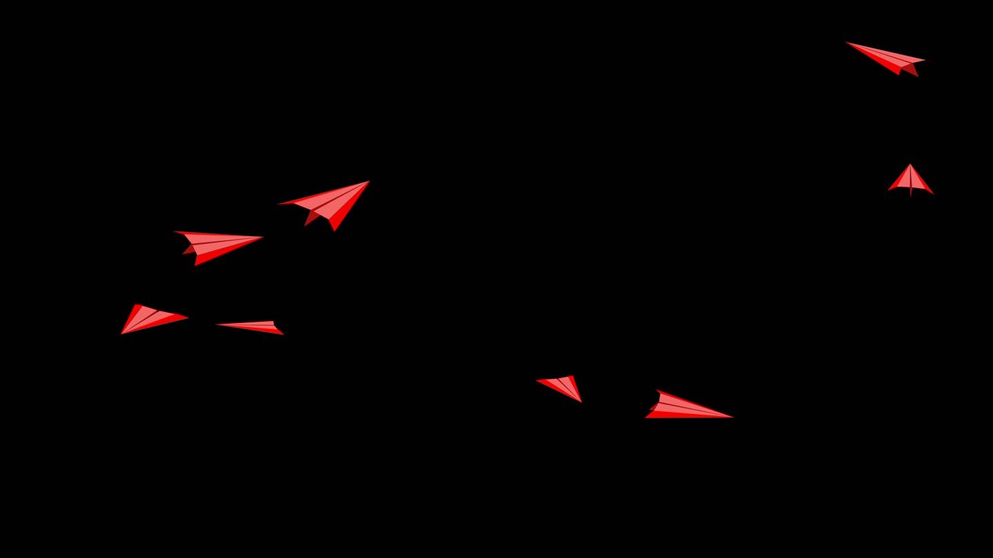 红色纸飞机多角度运动通道12
