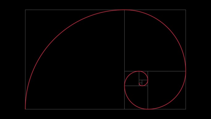黑色背景上的黄金比例动画