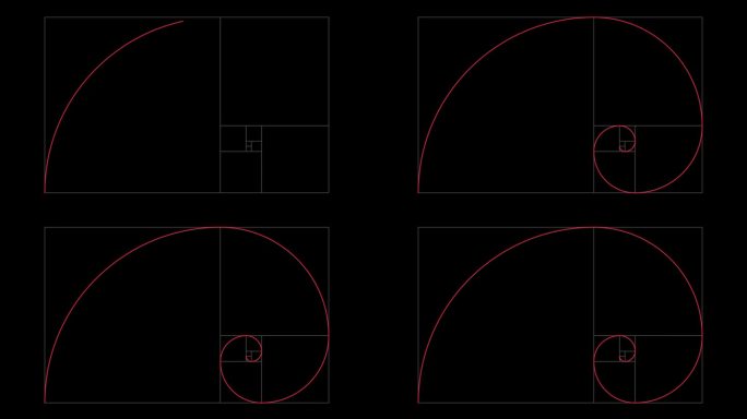 黑色背景上的黄金比例动画
