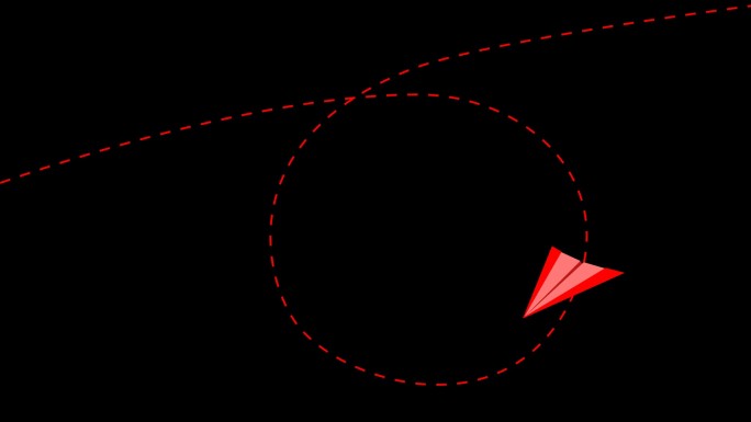 红色纸飞机轨迹多角度运动通道02