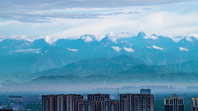 成都北门雪山延时