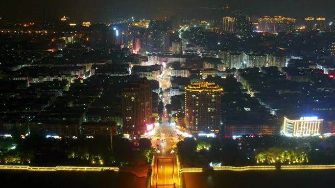 仙游鲤城街道航拍夜景延时