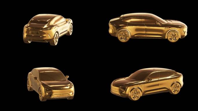 阿维塔新能源车黄金版效果展示通道素材