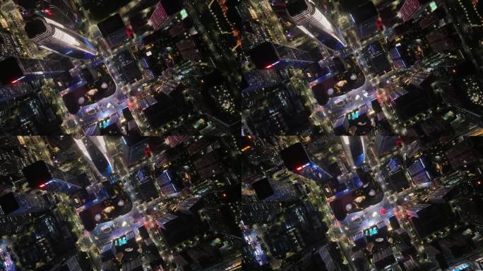 城市建筑群夜景俯拍