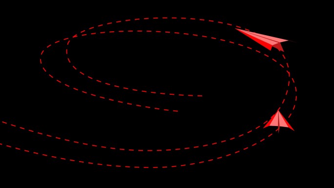 红色纸飞机轨迹多角度运动通道12