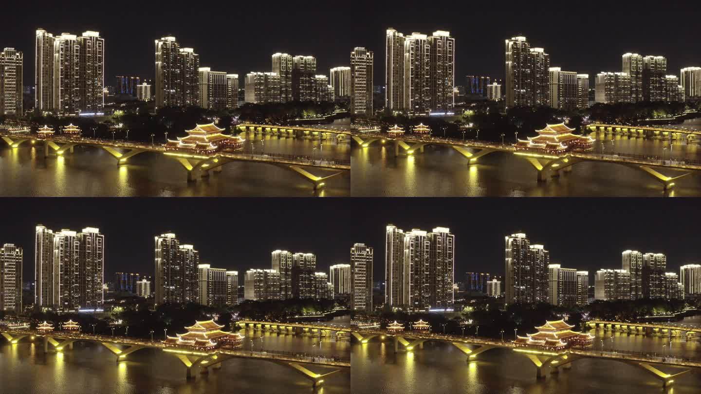 漳州芗城区夜景航拍