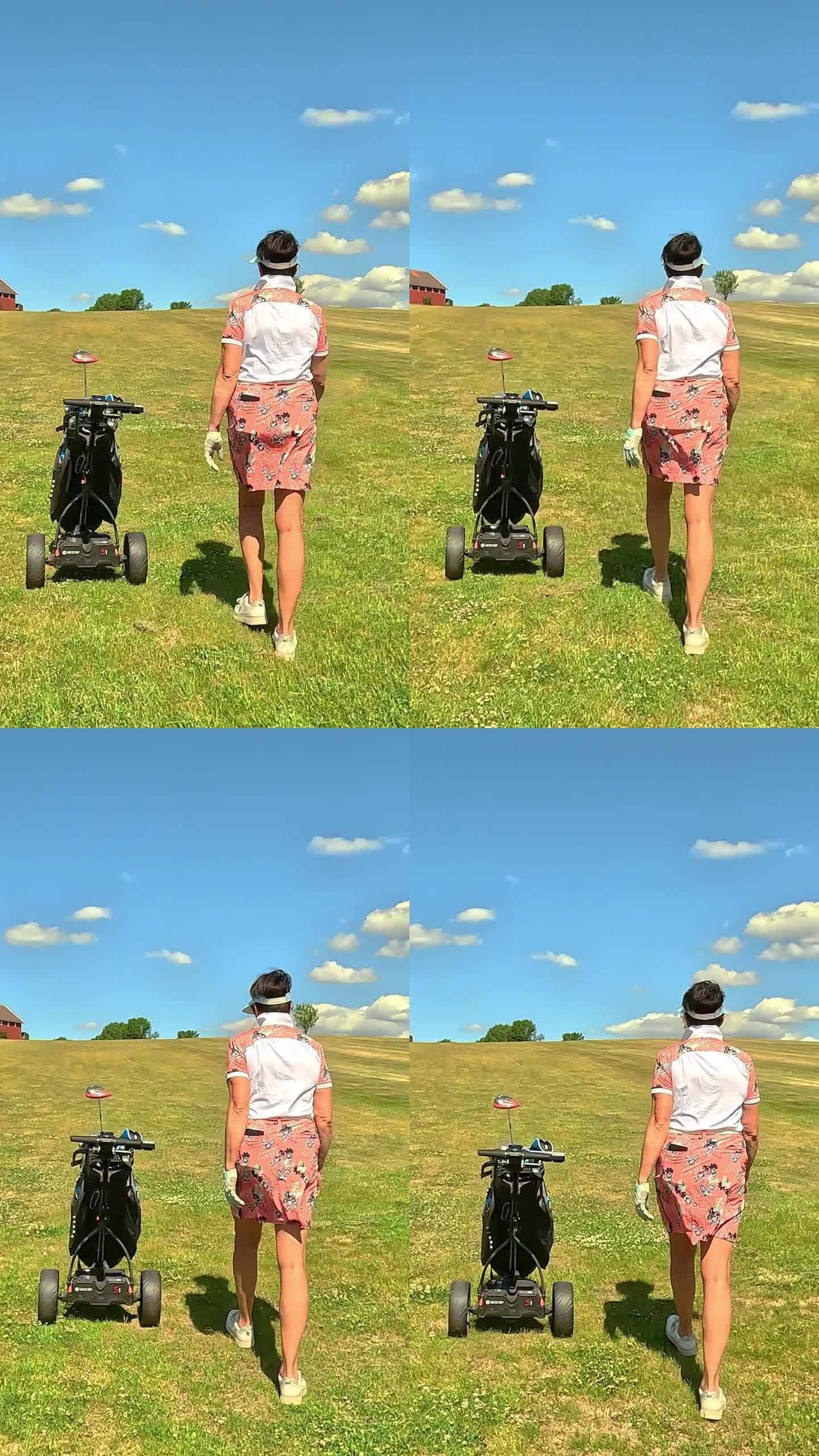 打高尔夫球的成熟女人。