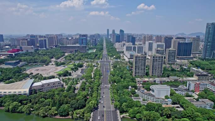 绍兴柯桥城市大景 金柯桥大道