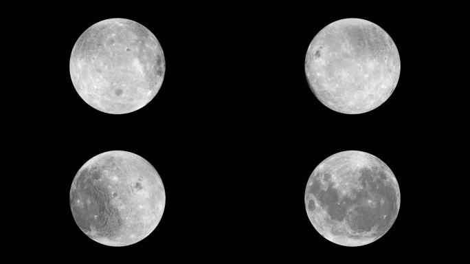 大月亮特写循环透明背景