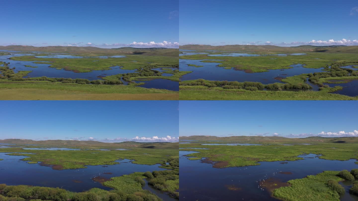 内蒙古生态修复草原治理湖泊