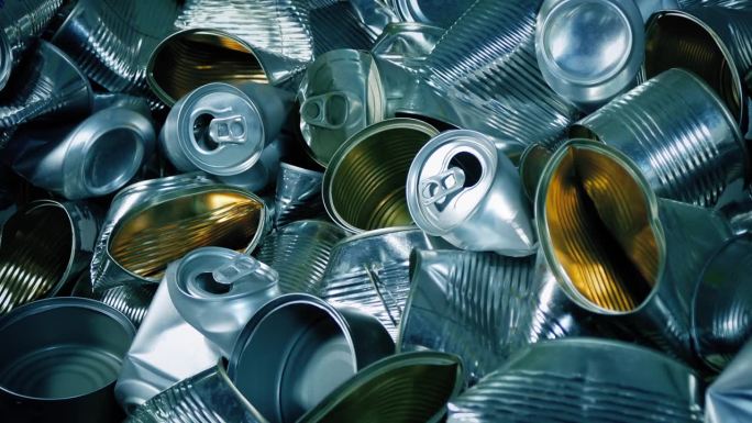 回收概念-金属罐和铁罐