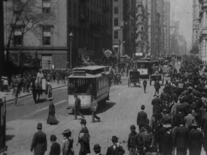 上世纪初 美国纽约百老汇 街景