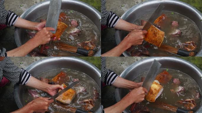 农村土家腊肉五花肉瘦肉肥肉美食食材