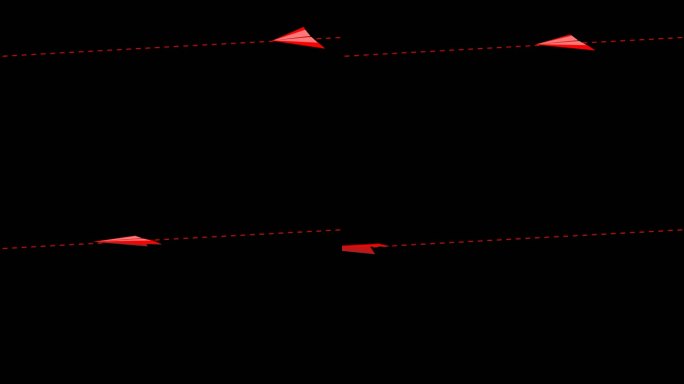 红色纸飞机轨迹多角度运动通道08