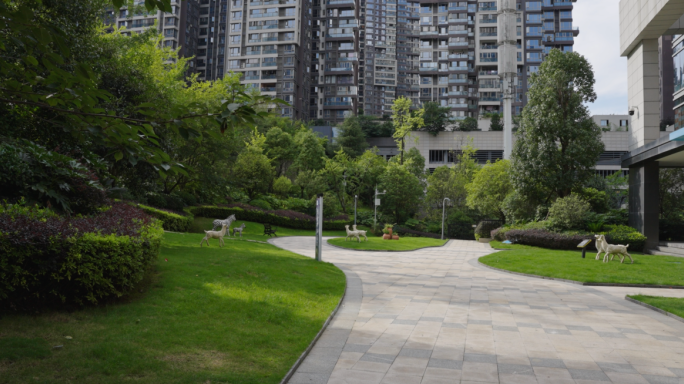 高端商务小区环境空镜