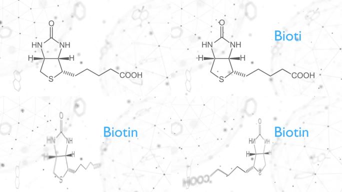 生物素是一种维生素B7。它是羧化酶的辅酶，参与脂肪酸、异亮氨酸和缬氨酸的合成以及糖异生。骨骼的公式。