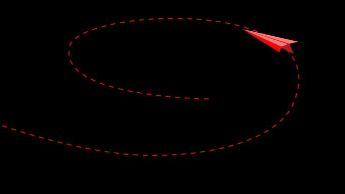 红色纸飞机轨迹多角度运动通道11