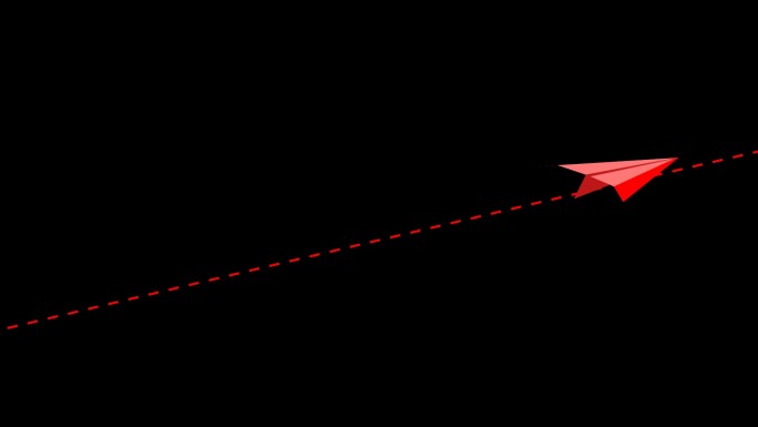 红色纸飞机轨迹多角度运动通道10