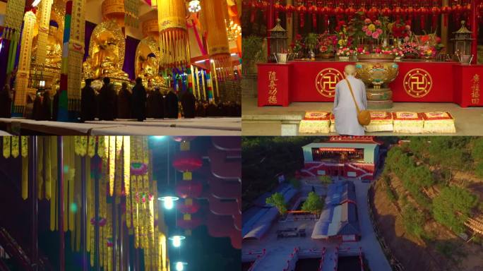 寺庙建筑 和尚 祈祷幸福