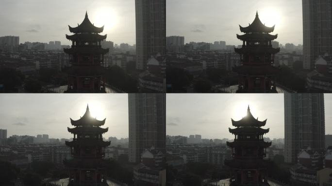 漳州芗城区八卦楼航拍日出