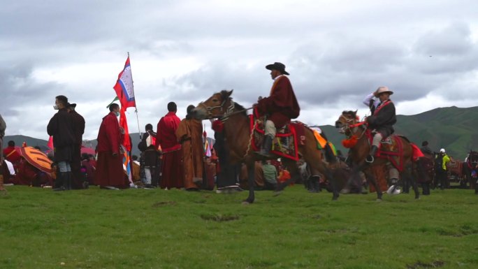 奔马慢镜  藏族素材 马背上的民族