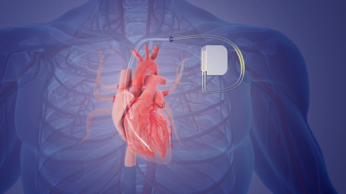 永久心脏起搏器植入医学概念