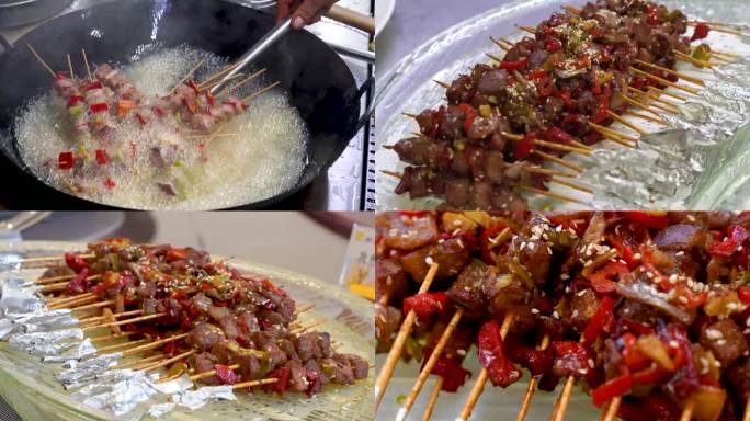 （原创）煎炸羊肉串 孜然羊肉 拷羊肉