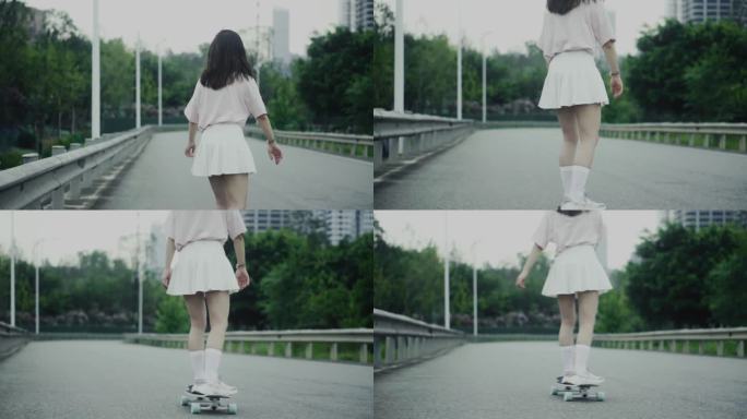 女子滑滑板