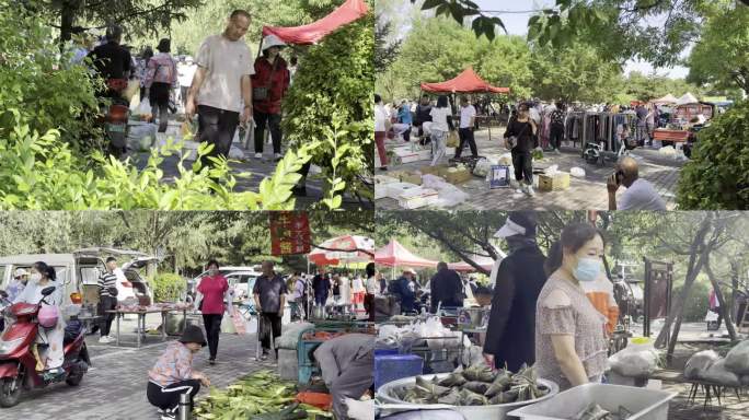 城市树林中的早市