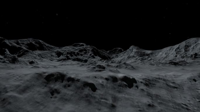 4k月球表面环形山太空穿梭③