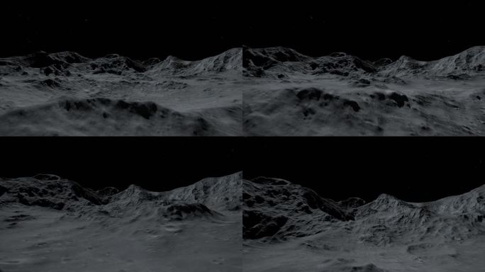 4k月球表面环形山太空穿梭③