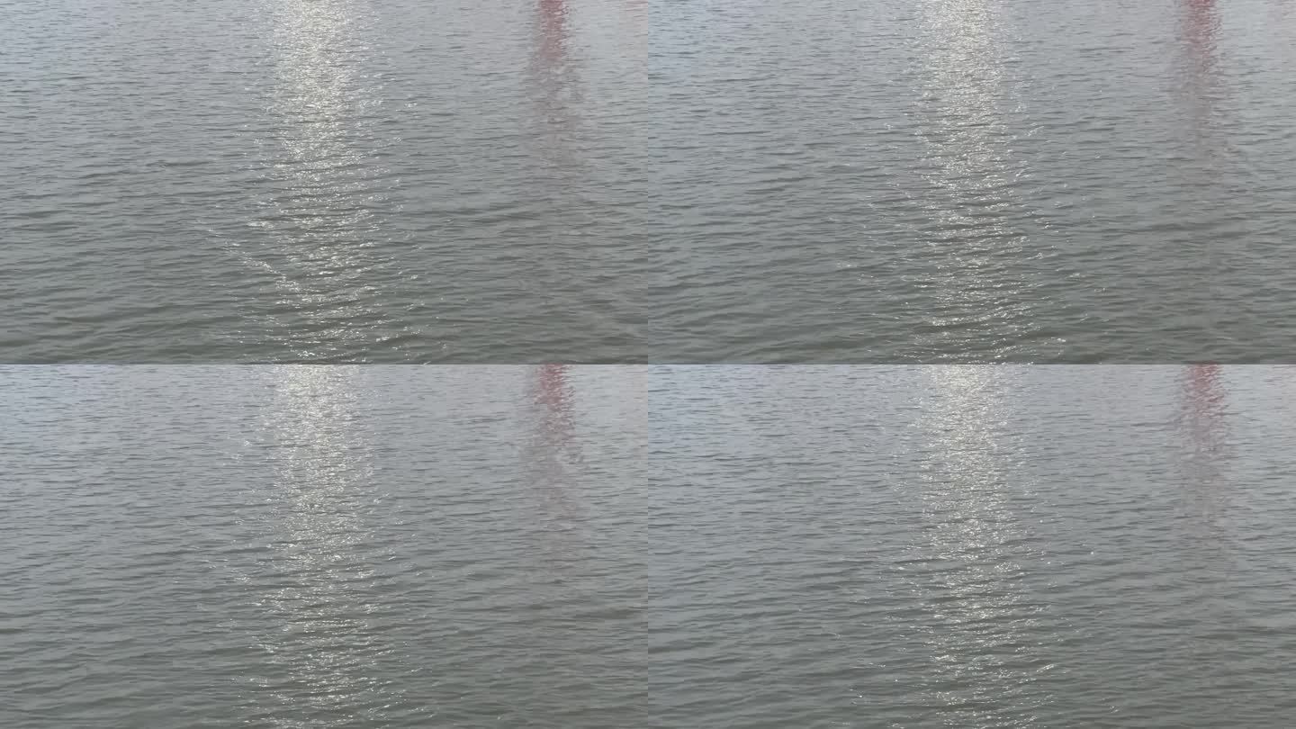 4K原创 波光粼粼金色湖面水面