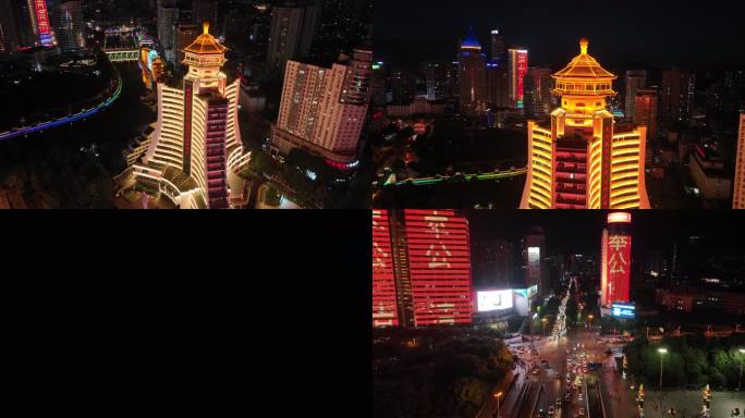 贵阳城市夜景航拍素材（5k)