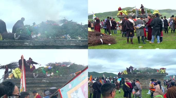 果洛狮龙宫格萨尔祭祀大煨桑藏族庆典活动