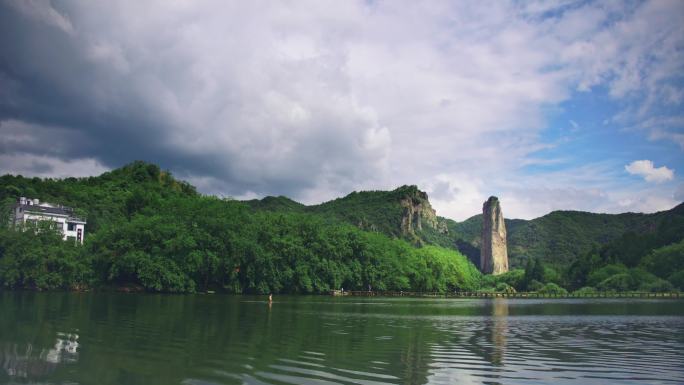 4k浙江缙云仙都多云水面云流延时实拍