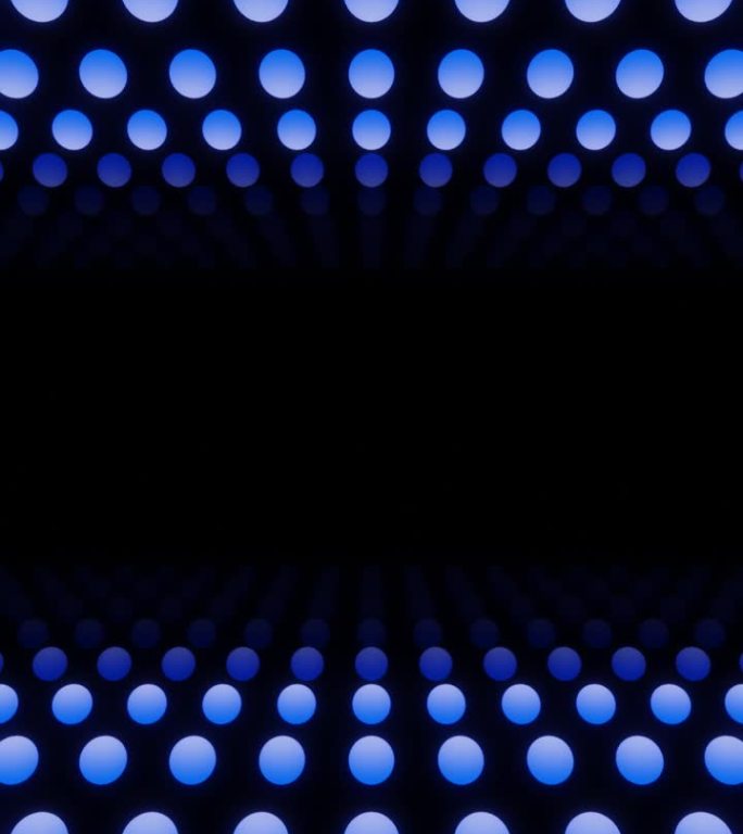 垂直视频蓝色霓虹灯点隧道循环动画背景