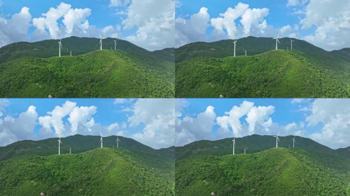 4K 珠海高栏港风力发电绿色清洁能源航拍