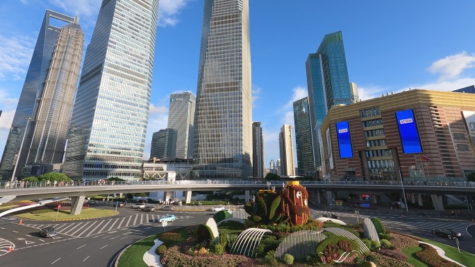 上海陆家嘴环岛交通和建筑