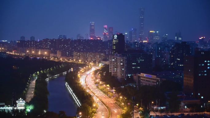 北京CBD延时夜景