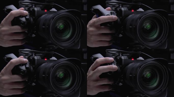 4K调整相机焦距特写操控摄像机调整焦距