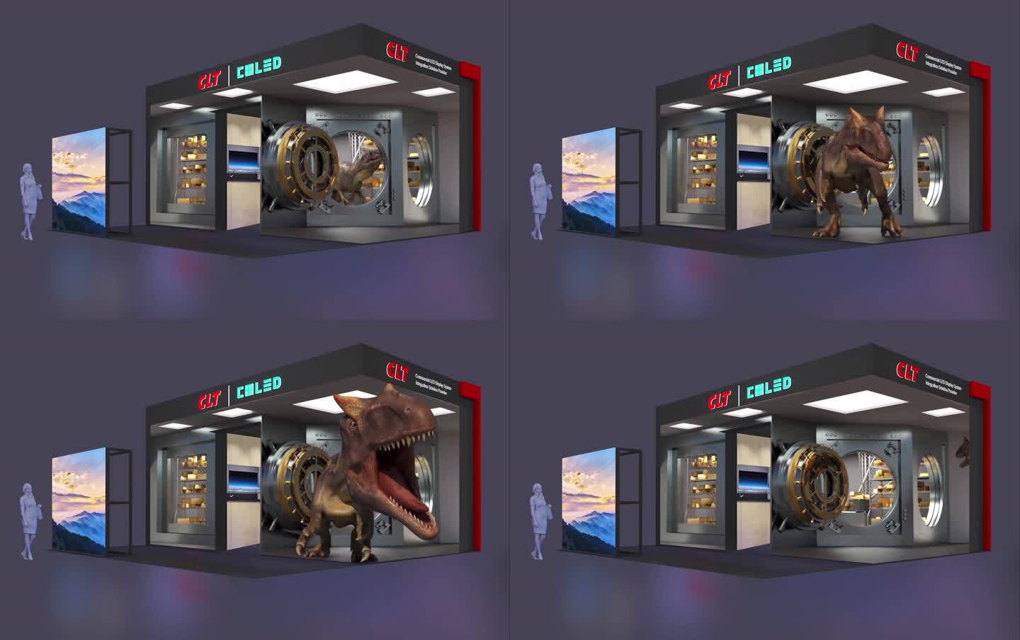 户外LED大屏展厅展览恐龙裸眼3D可定制
